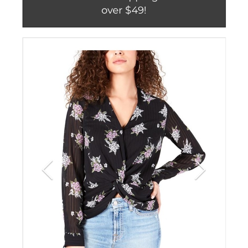 Heartloom floral twist front top sz XS